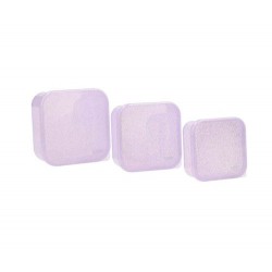 3 cajas de almuerzo Glitter lilac