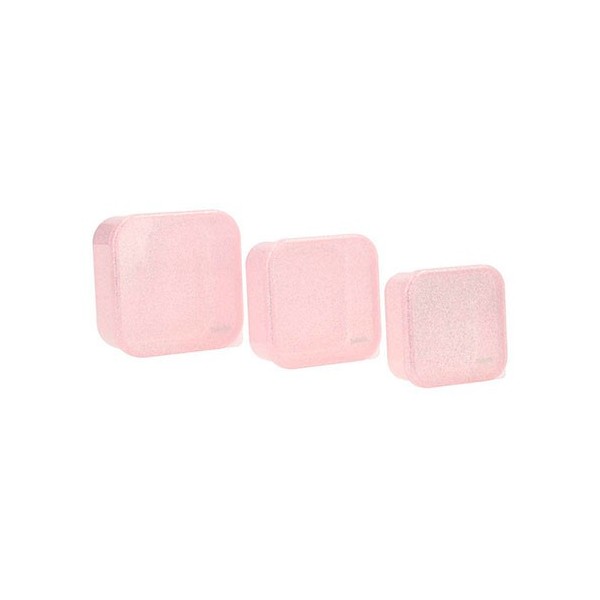 3 cajas de almuerzo Glitter pink