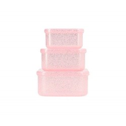 3 cajas de almuerzo Glitter pink