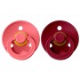 2 Chupetes BIBS Colours Coral/Ruby 0-6