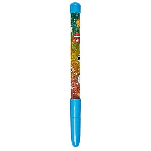Bolígrafo Navidad Purpurina Azul