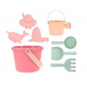 Set de juguetes de playa cubo rosa