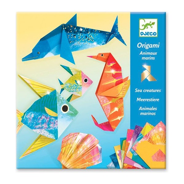 Papiroflexia origami animales marinos de Djeco. Manualidades niños 7 años
